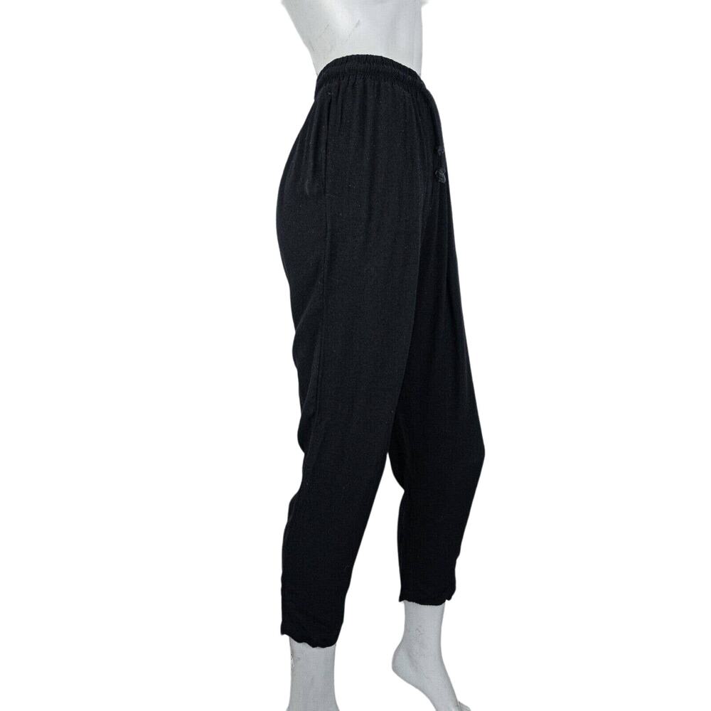 BLACK CRANE Drawstring Pants Black Rayon Wool Size XS - Picture 5 of 9